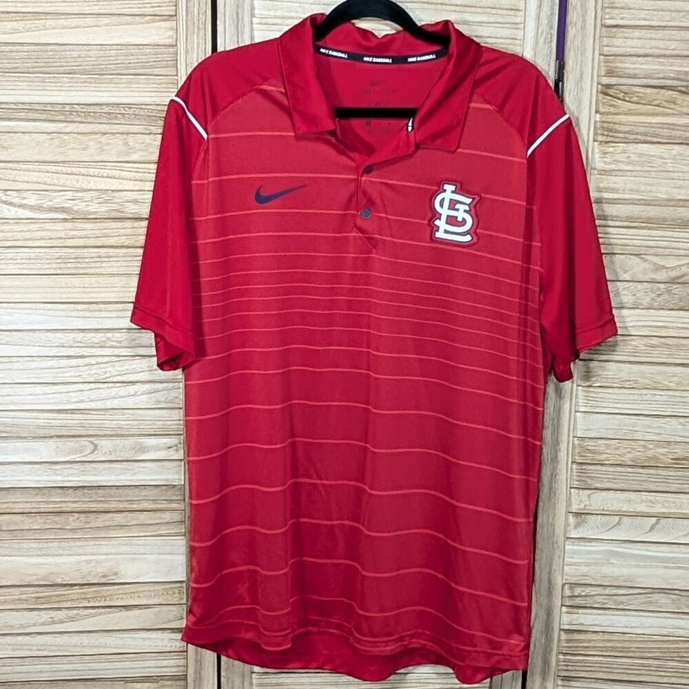 Nike Polo St. Louis Cardinals Red Shirt Embroidered Logo Size XL